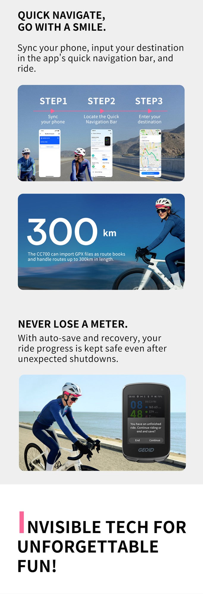 GEOID CC700 GPS Computador BIKE
