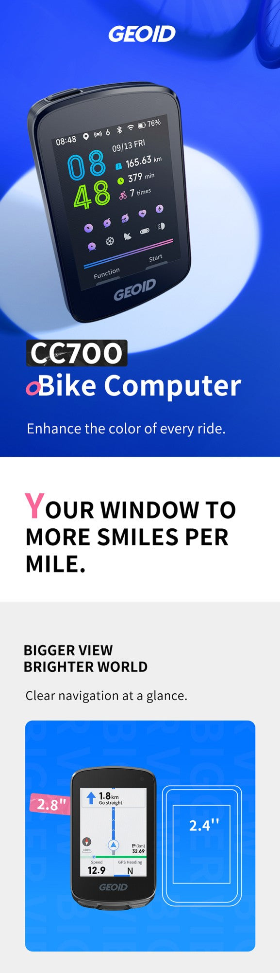 GEOID CC700 GPS Computador BIKE