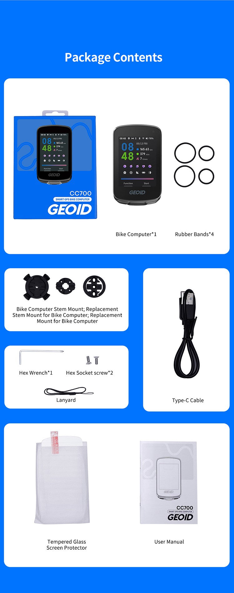 GEOID CC700 GPS Computador BIKE