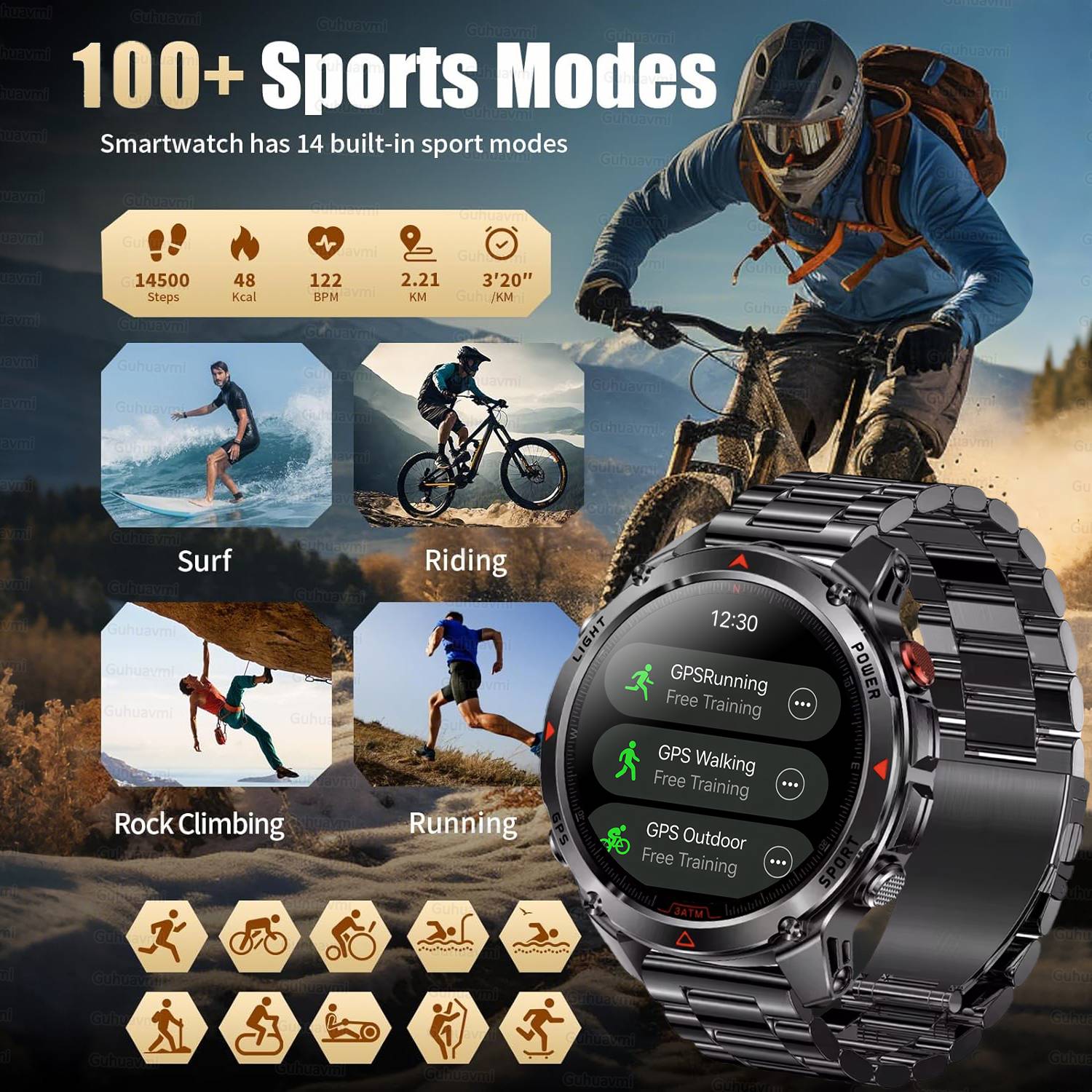 T- REX 3 GPS - Relogio para esportes. Natação Aguas Abertas 10 ATM