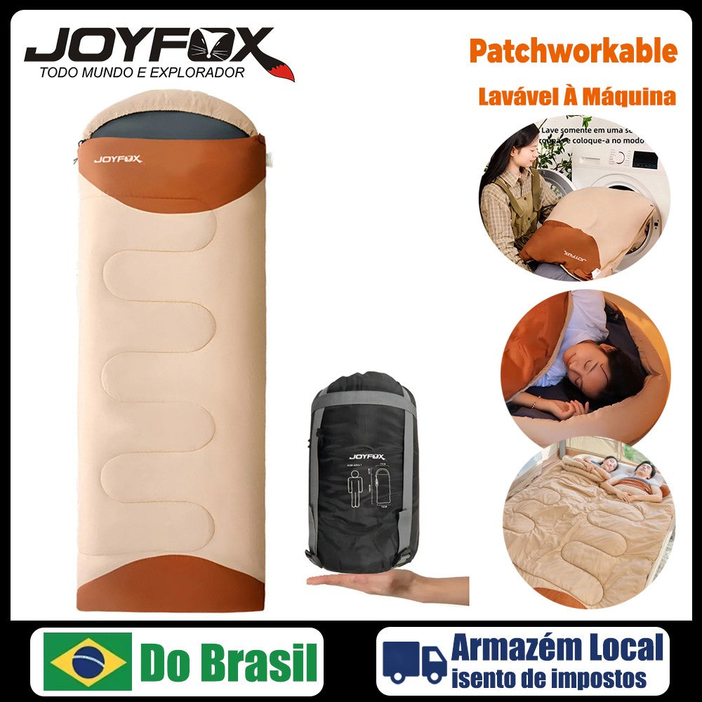 Joyfox Saco De Dormir Térmico Patchworkable Lavável À Máquina Ultralight Saco Casal Ou Solteiro -1,5ºc À -3,5ºc Camping