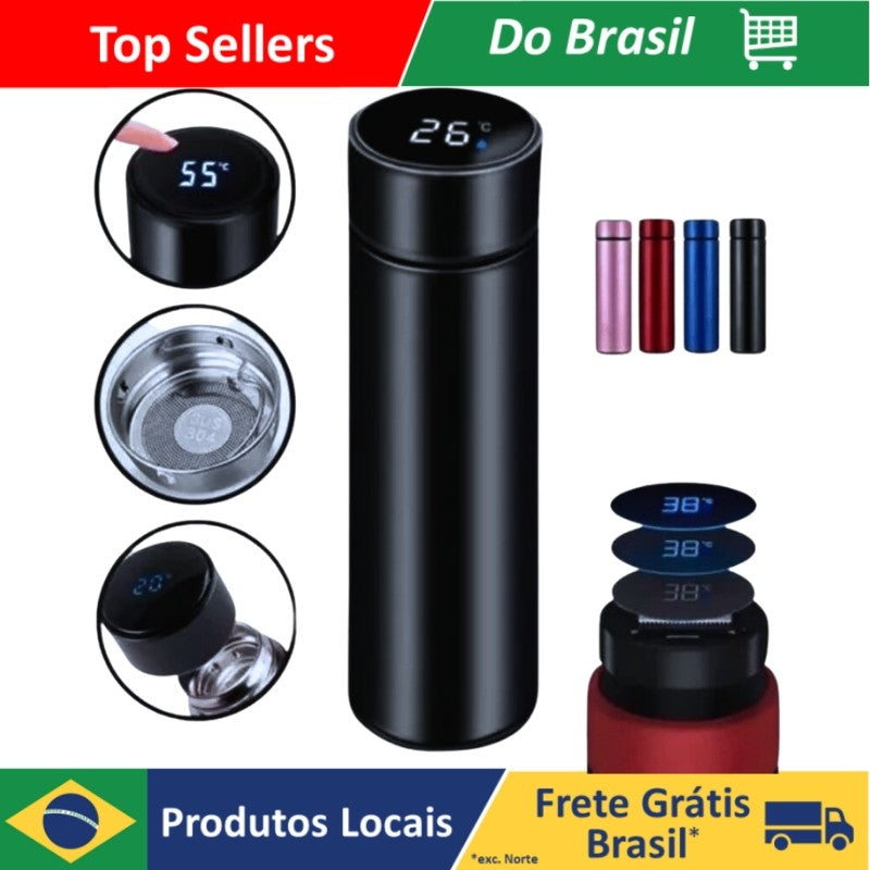 Garrafa Térmica Inox, Inteligente Sensor De Temperatura Digital Led