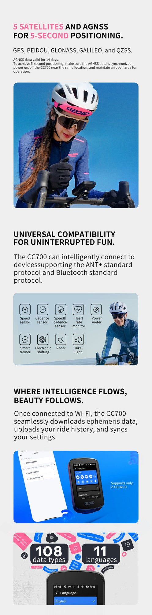 GEOID CC700 GPS Computador BIKE