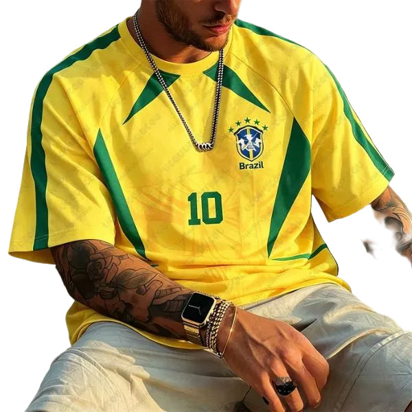 Camiseta Brasil Streetwear Oversized Amarela